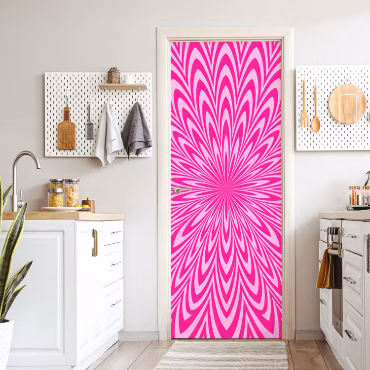 Deursticker - Patroon - Optisch - Roze — 7