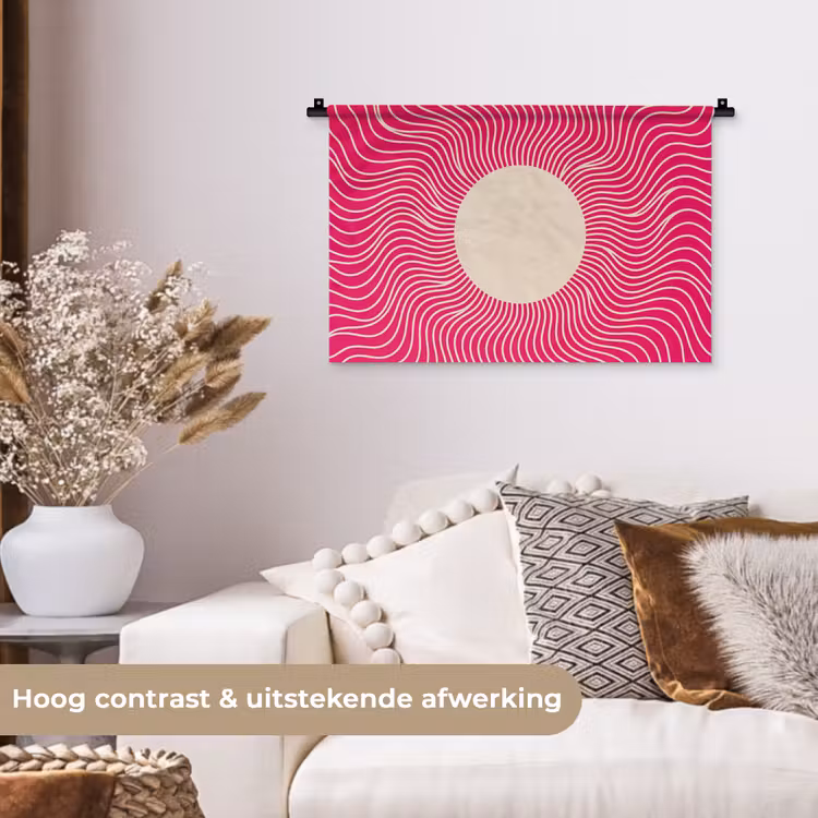 Wandkleed - Abstract - Patroon - Roze — 4