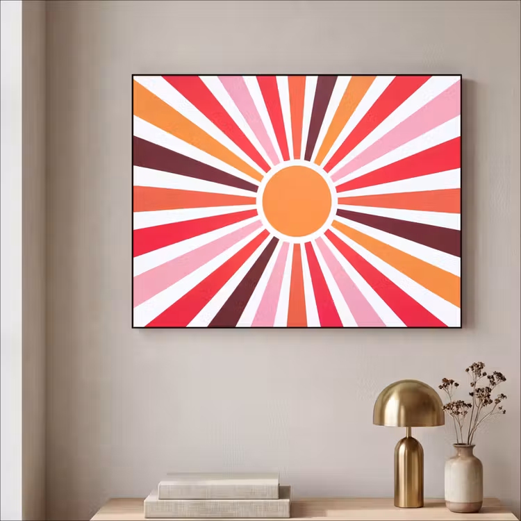 Art frame - Zon - Stralen - Abstract - Kleurrijk — 5