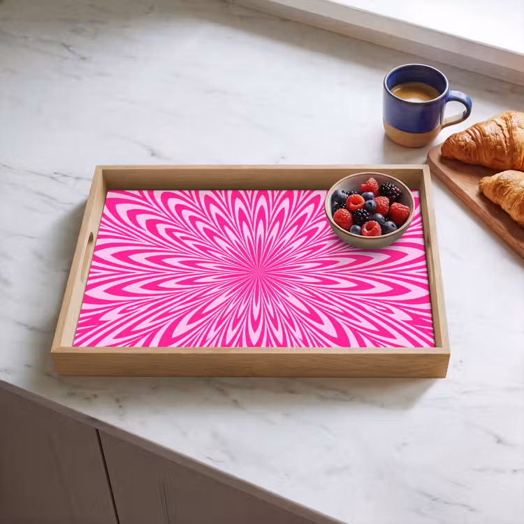 Dienblad - Patroon - Optisch - Roze — 4