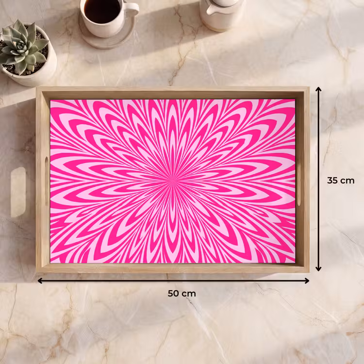 Dienblad - Patroon - Optisch - Roze — 9