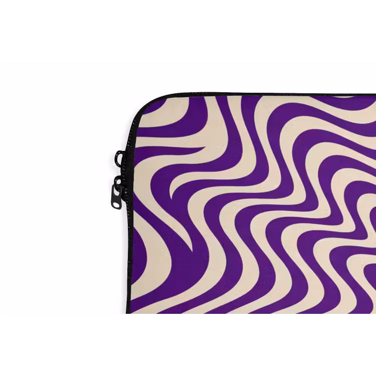 Laptophoes Abstract - Golven - Optisch - Modern - Paars — 5