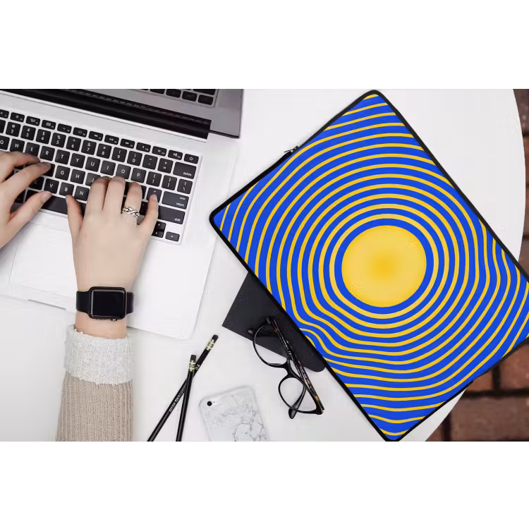 Laptophoes Abstract patroon - Blauw — 3