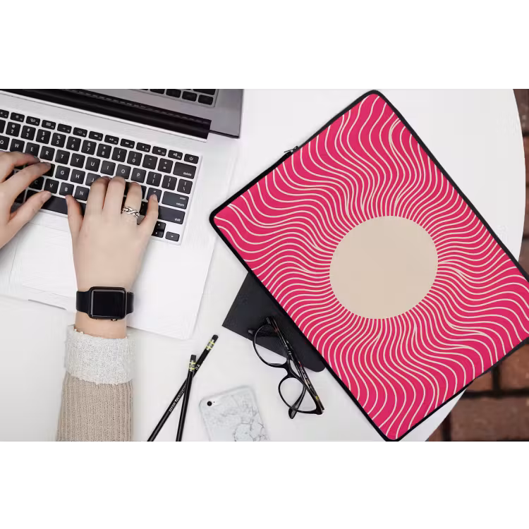 Laptophoes Abstract - Patroon - Roze — 3