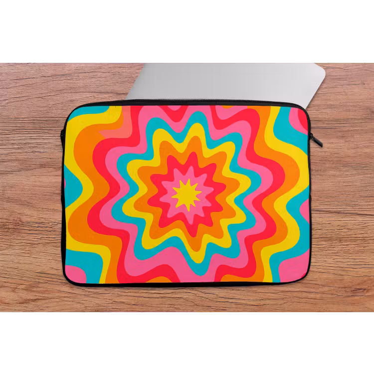 Laptophoes Patroon - Golvend - Kleurrijk — 2