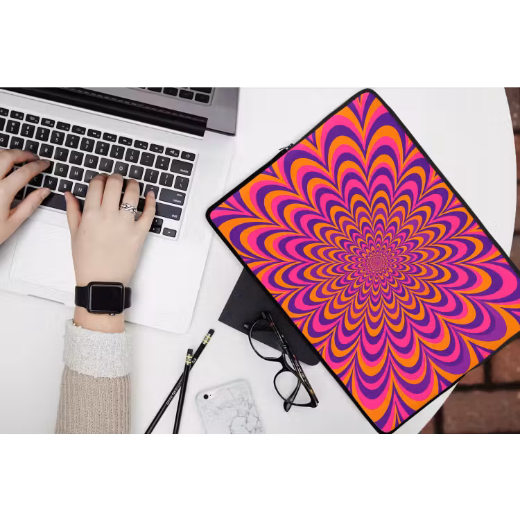 Laptophoes Patroon - Optisch - Kleurrijk — 3