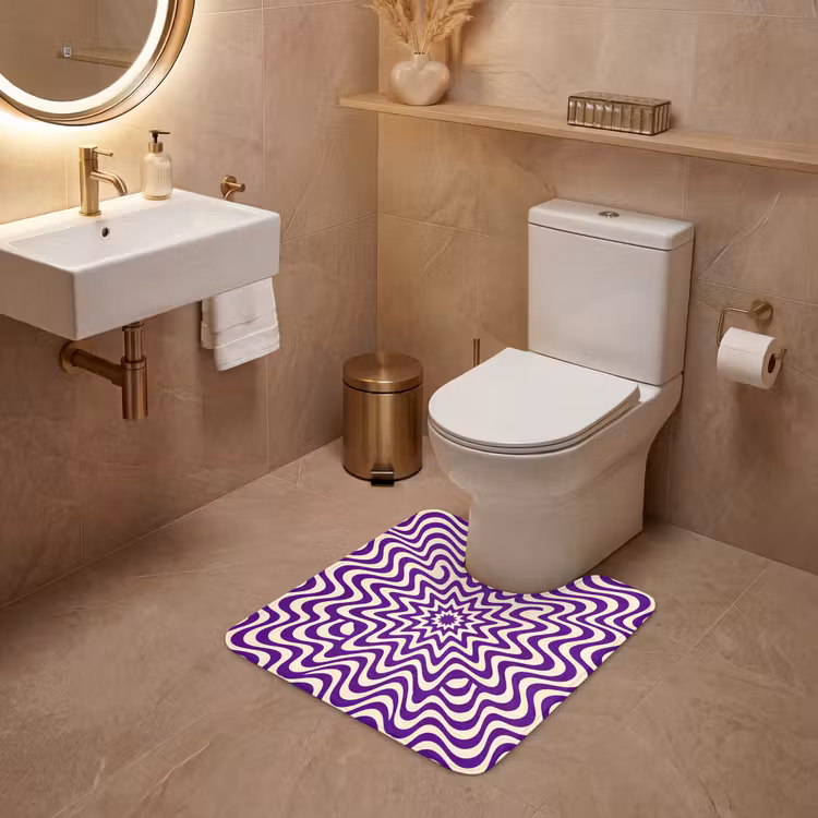 WC Mat - Abstract - Golven - Optisch - Modern - Paars — 3