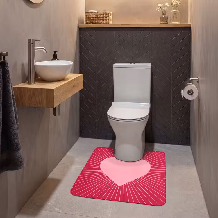 WC Mat - Hart - Stralen - Liefde - Abstract - Roze — 2