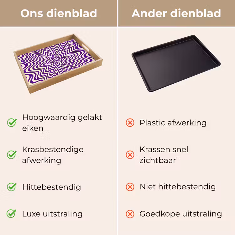 Dienblad - Abstract - Golven - Optisch - Modern - Paars — 3