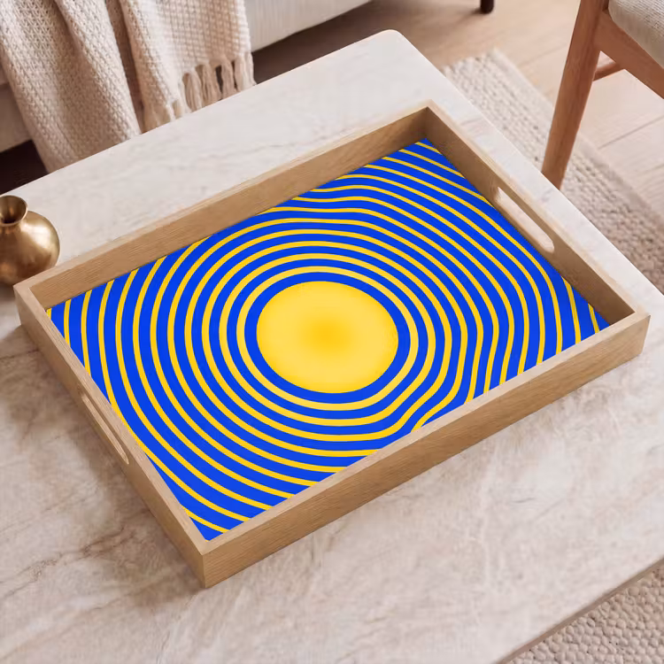 Dienblad - Abstract patroon - Blauw — 2