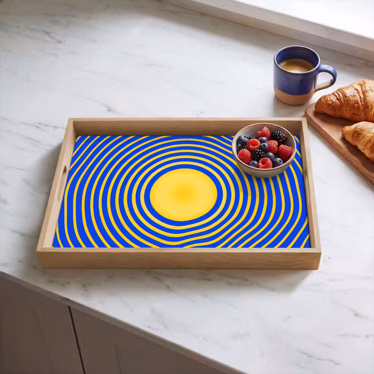 Dienblad - Abstract patroon - Blauw — 4