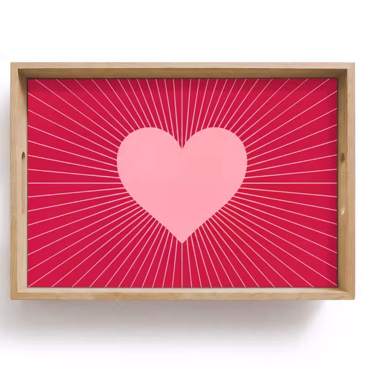 Dienblad - Hart - Stralen - Liefde - Abstract - Roze — 1