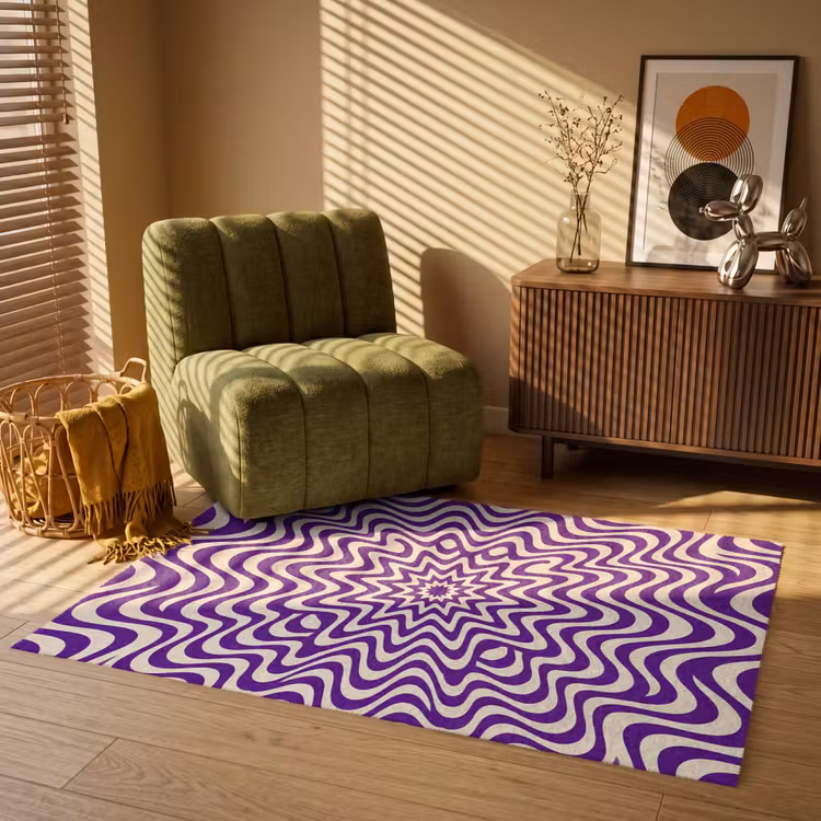 Vloerkleed - Abstract - Golven - Optisch - Modern - Paars — 2
