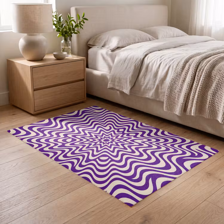 Vloerkleed - Abstract - Golven - Optisch - Modern - Paars — 5