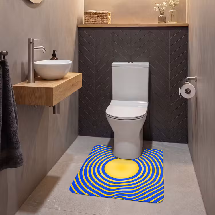WC Mat - Abstract patroon - Blauw — 2