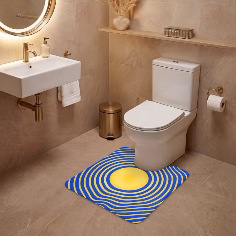 WC Mat - Abstract patroon - Blauw — 3