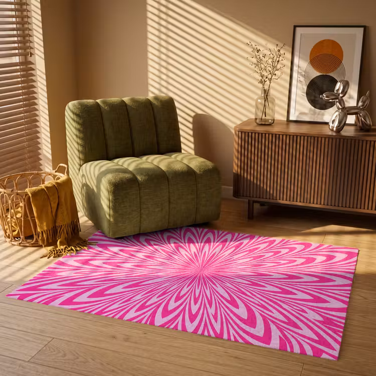 Vloerkleed - Patroon - Optisch - Roze — 2