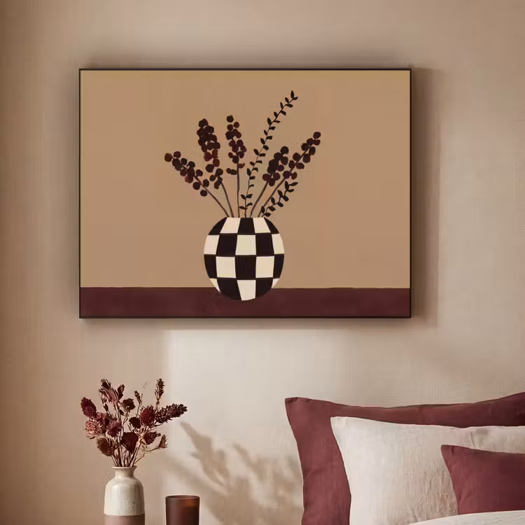 Art frame - Minimalistisch - Vaas - Bloemen - Bruin — 2
