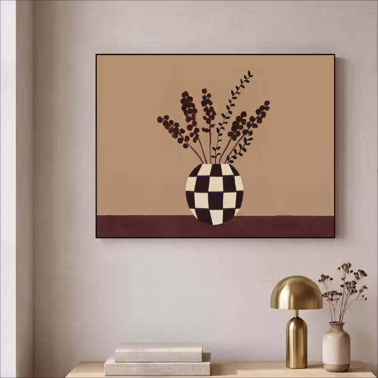 Art frame - Minimalistisch - Vaas - Bloemen - Bruin — 4