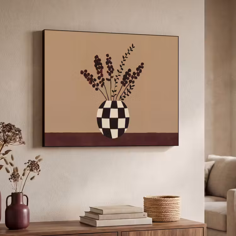 Art frame - Minimalistisch - Vaas - Bloemen - Bruin — 6