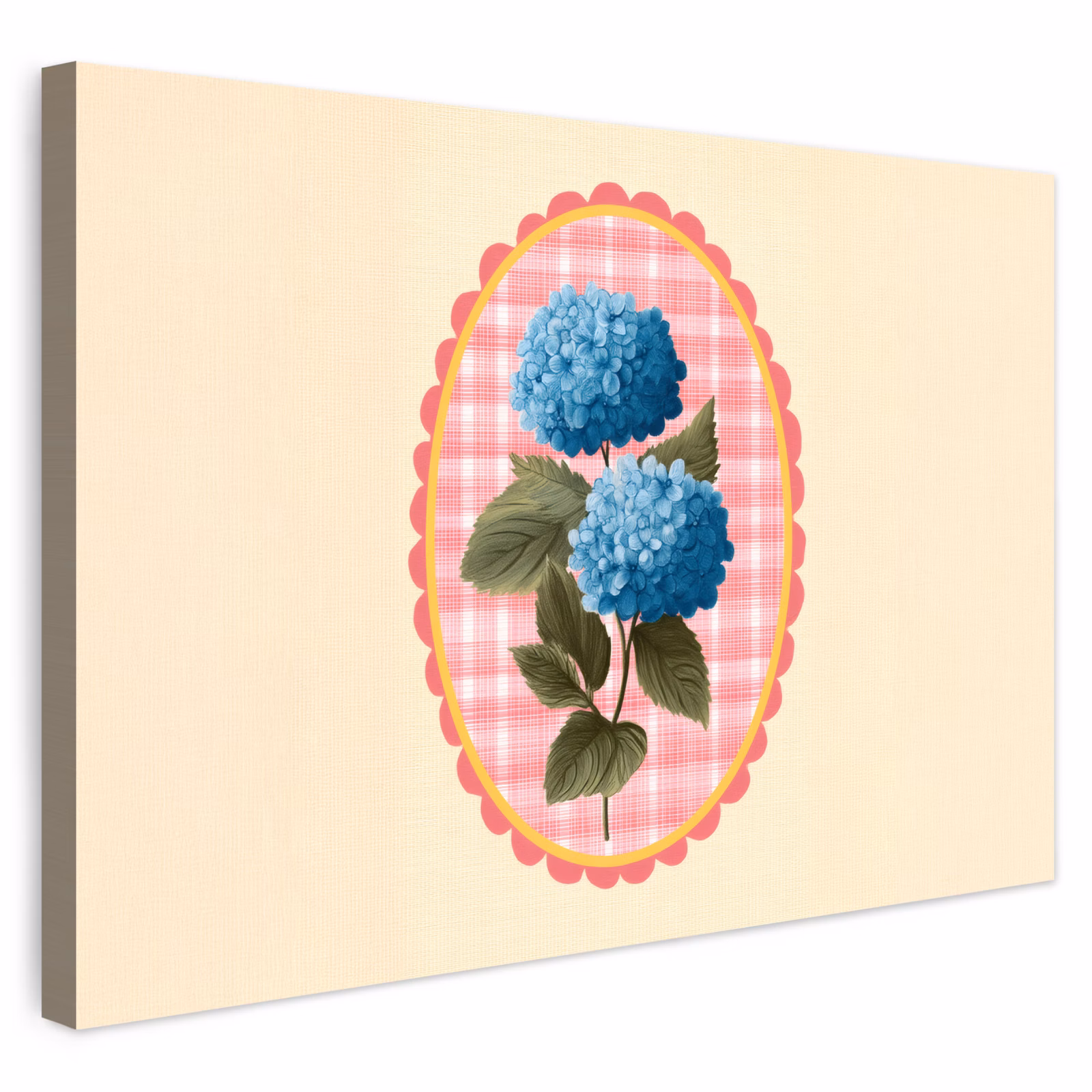 Buiten canvas - Bloemen - Blauw - Lijst - Bladeren — 1