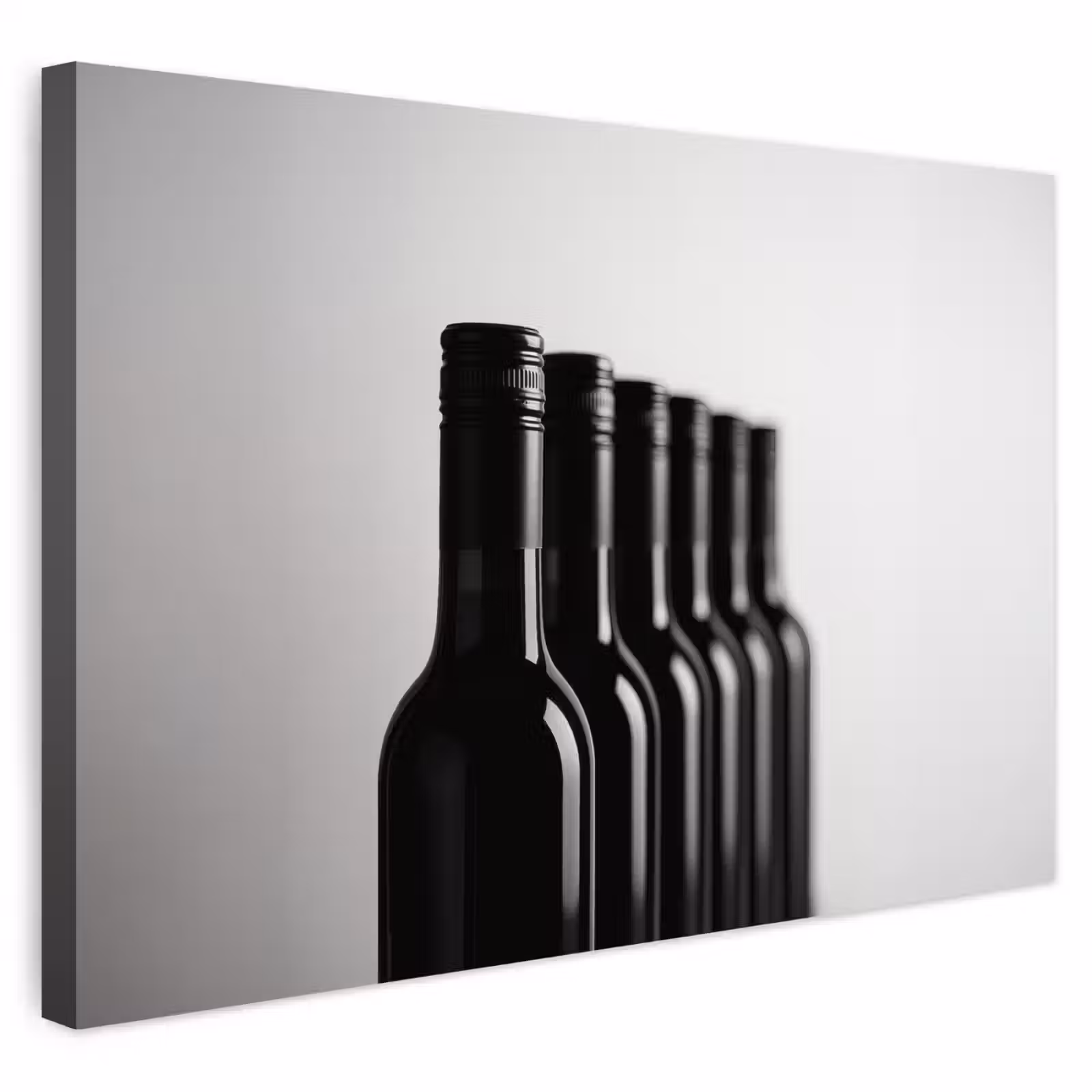 Buiten canvas - Wijnflessen - Zwart - Minimalistisch — 1