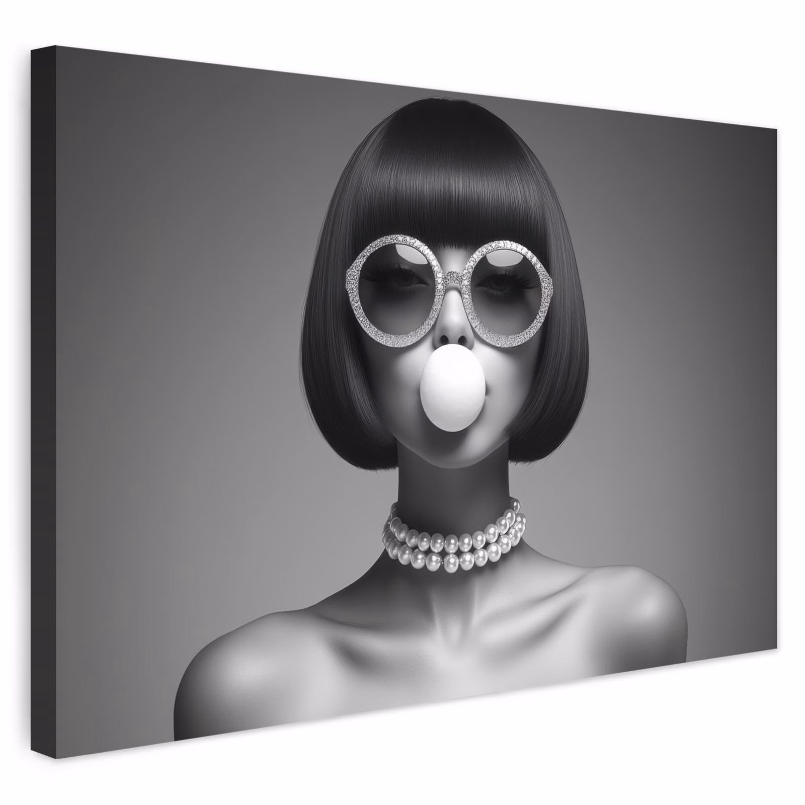 Buiten canvas - Vrouw - Zwart Wit - Ketting - Zonnebril — 1