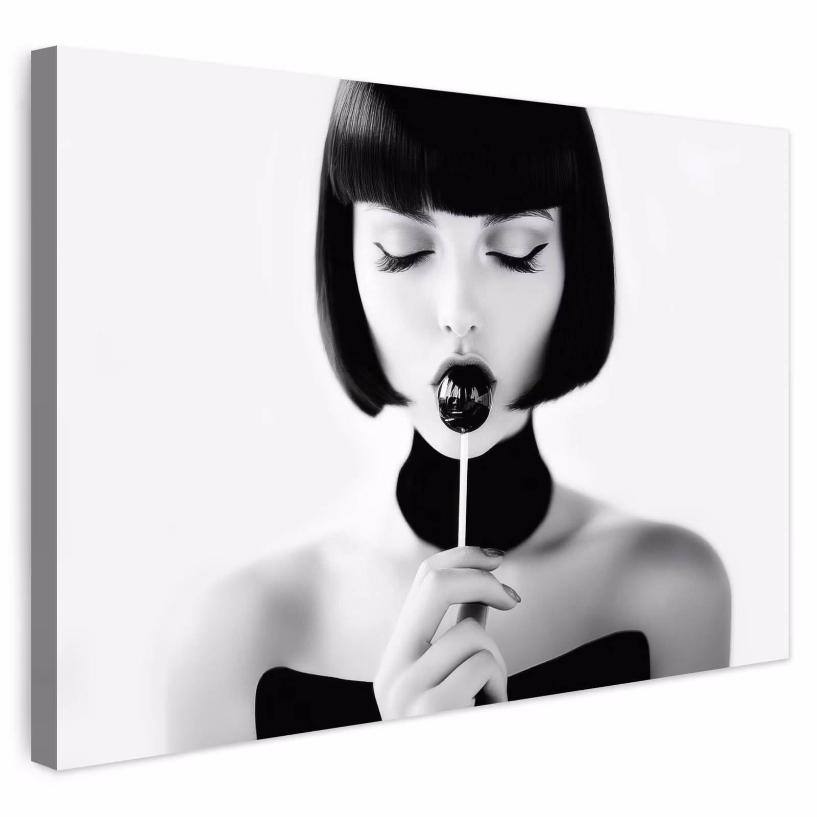 Buiten canvas - Vrouw - Lolly - Zwart - Wit — 1