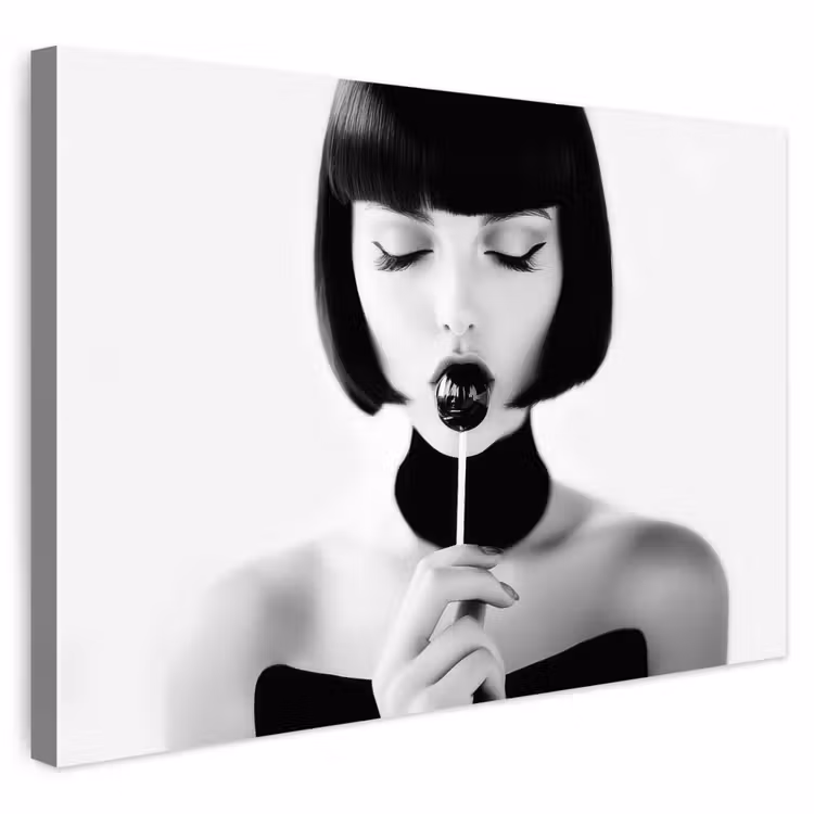 Buiten canvas - Vrouw - Lolly - Zwart - Wit — 1