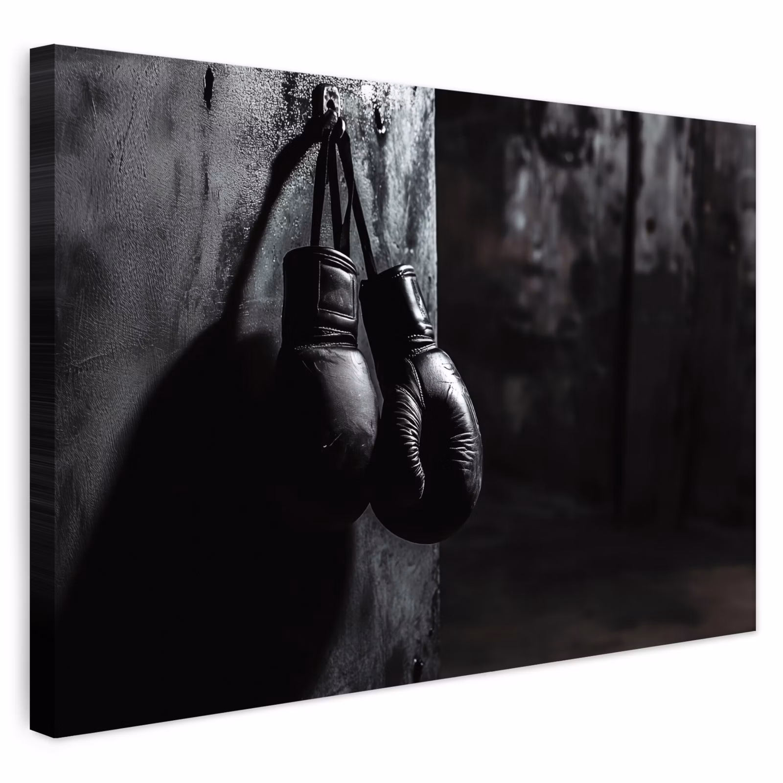 Buiten canvas - Bokshandschoenen - Muur - Duister - Zwart — 1