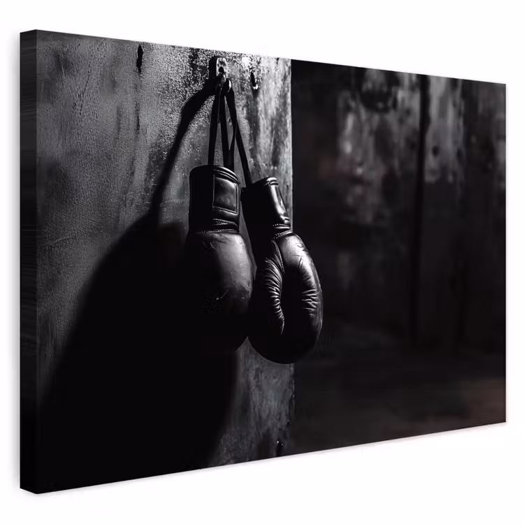 Buiten canvas - Bokshandschoenen - Muur - Duister - Zwart — 1