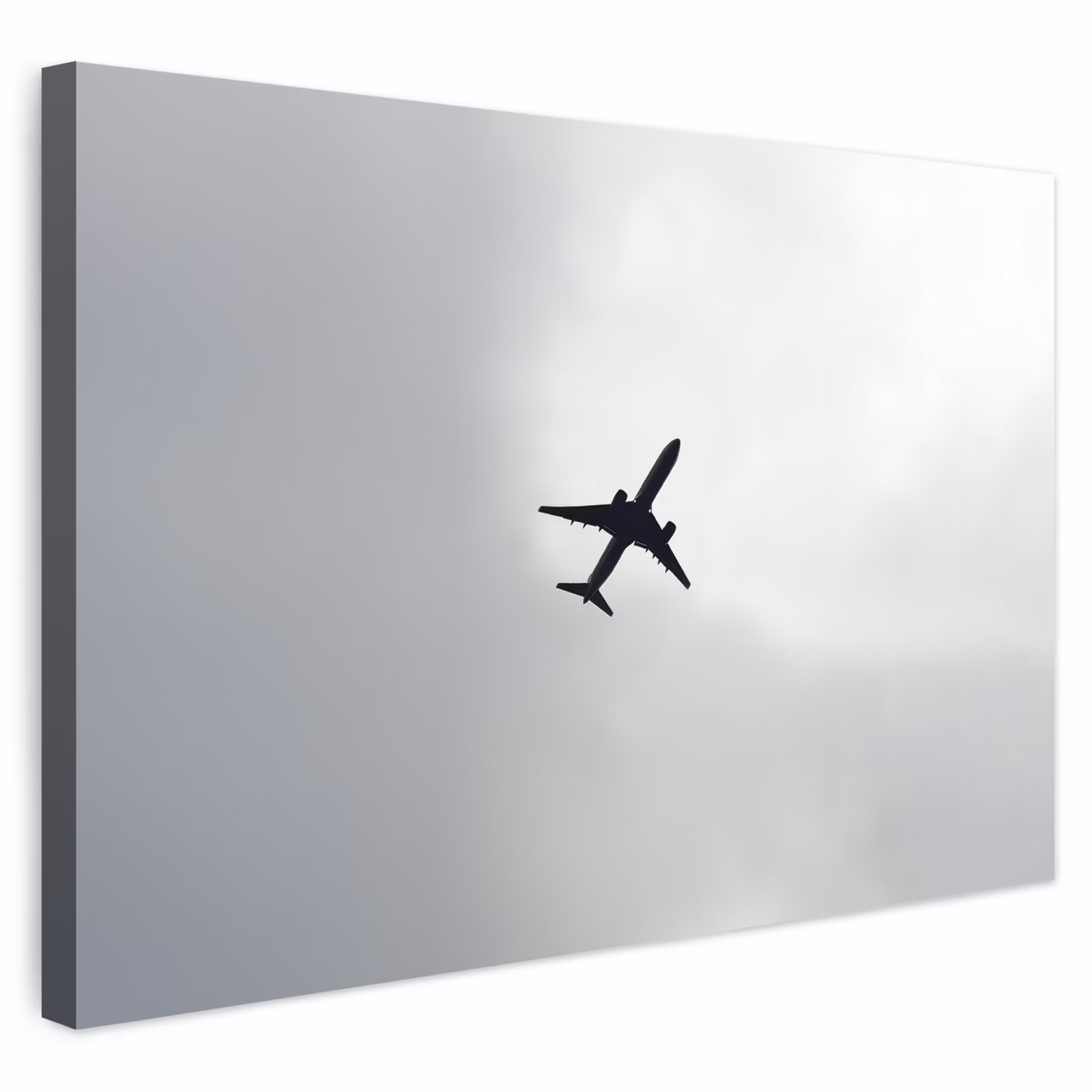 Buiten canvas - Minimalistisch - Silhouet - Zwart - Vliegtuig — 1