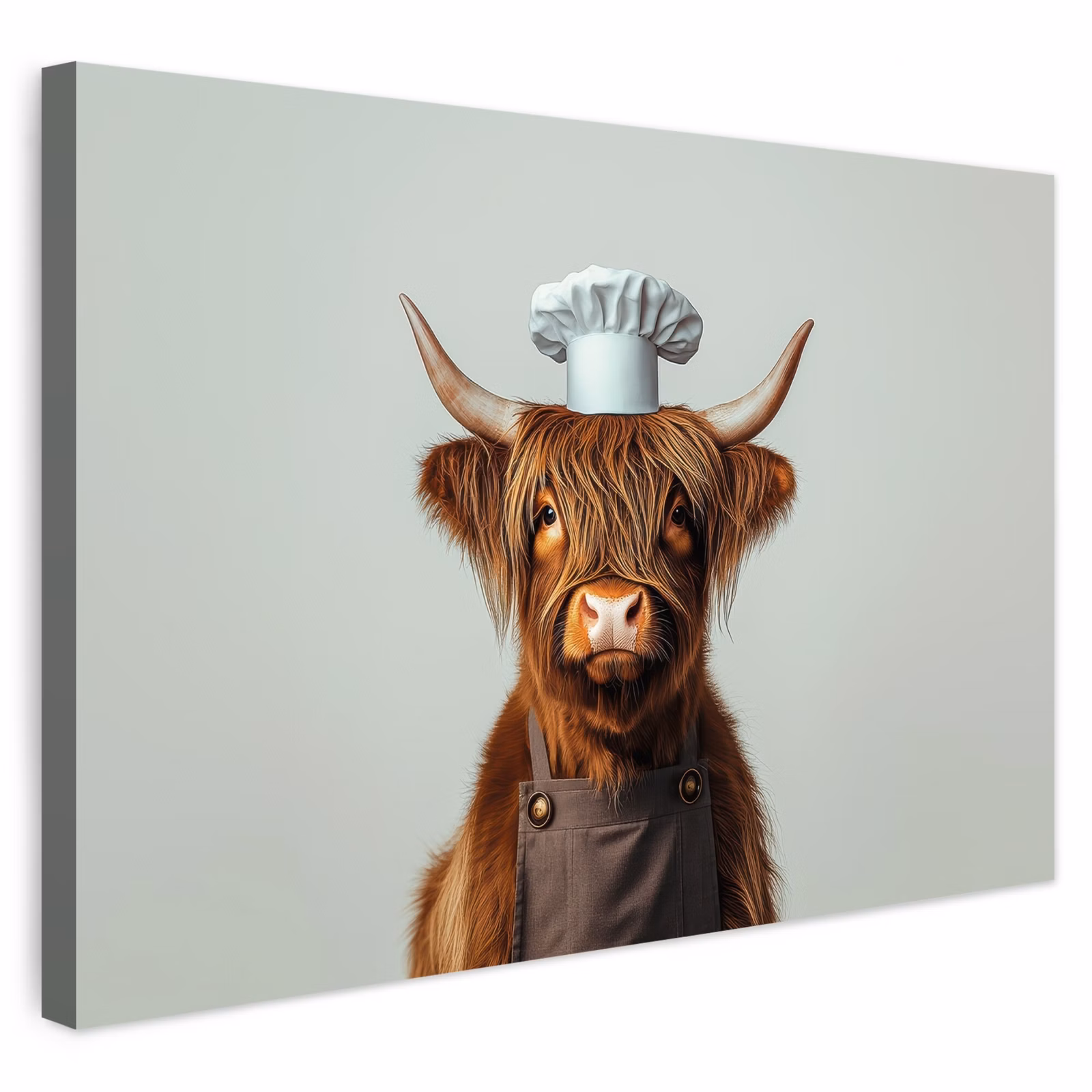 Buiten canvas - Schotse Hooglander - Bruin - Hoorns - Kokskleding — 1