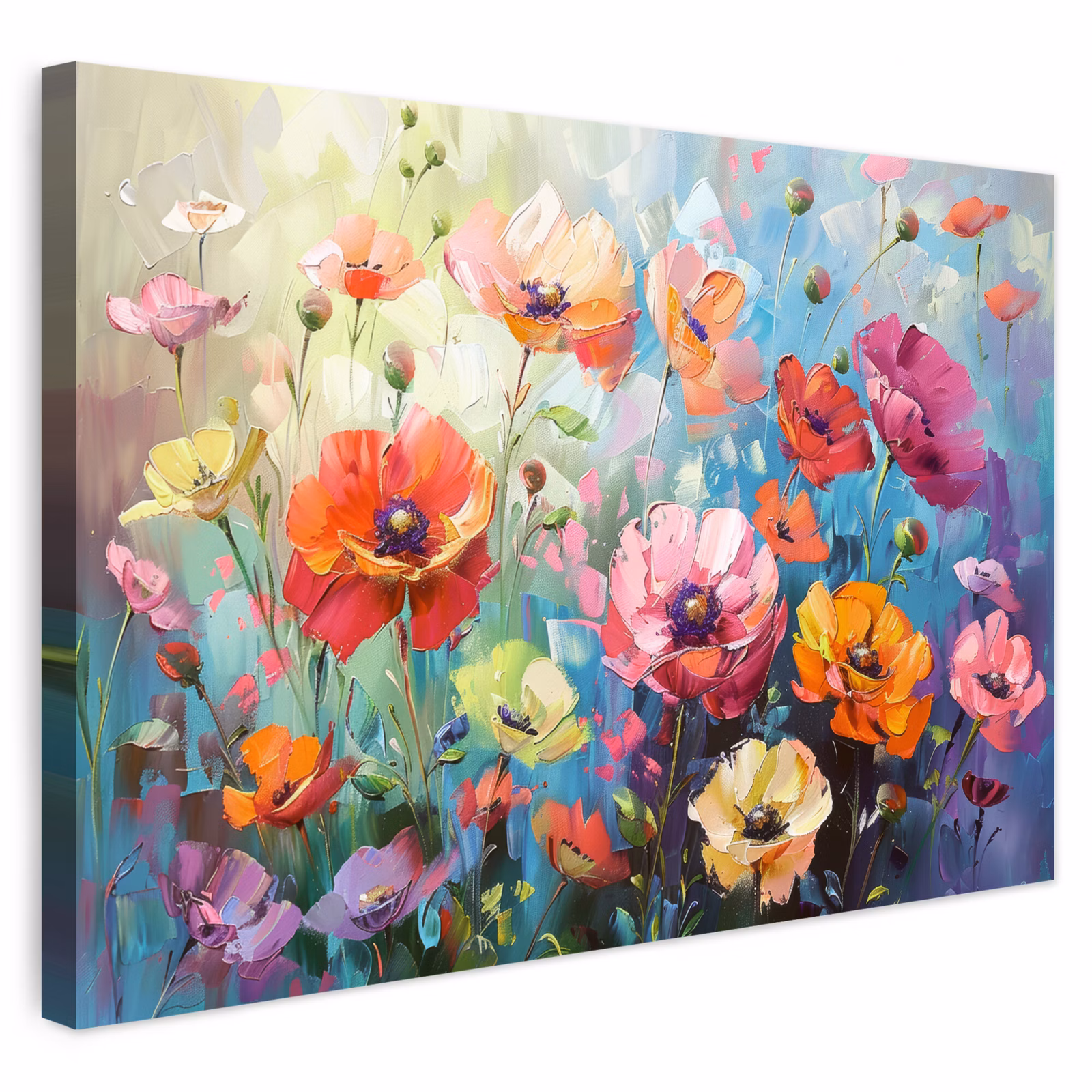 Buiten canvas - Bloemen - Kleurrijk - Waterverf - Natuur - Zomer — 1