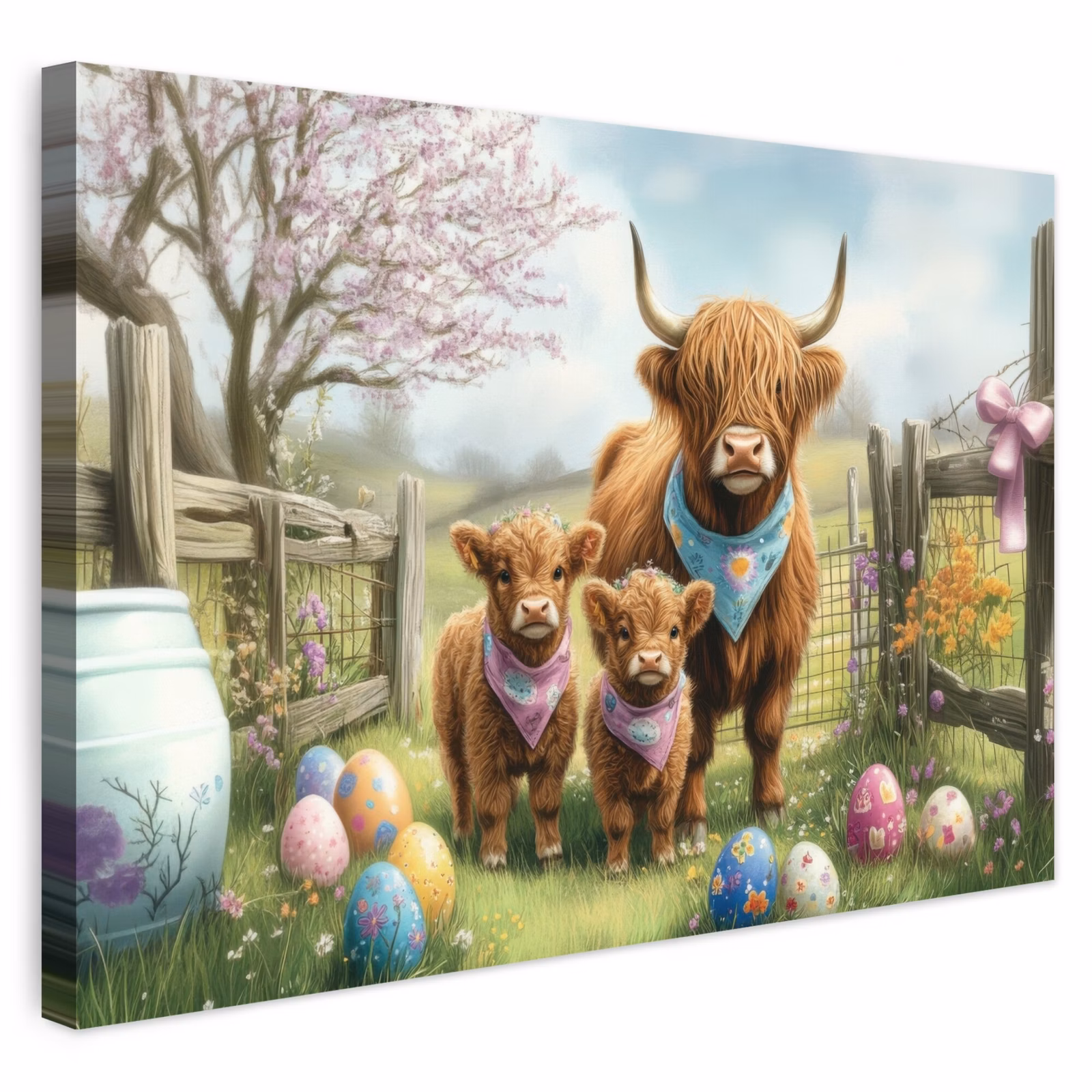 Buiten canvas - Schotsehooglanders - Paaseieren - Lente — 1