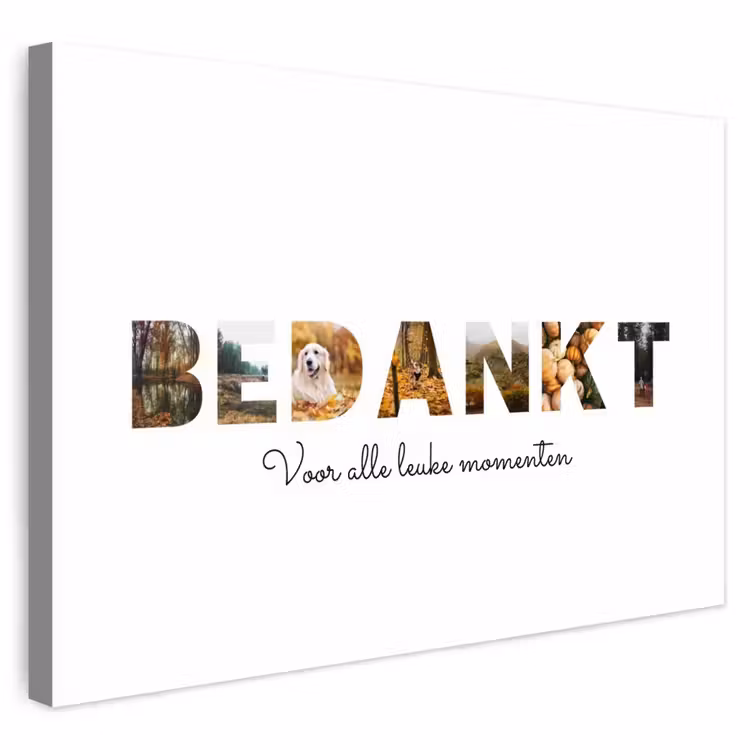 Gepersonaliseerd buiten canvas - Bedankt - Lettercollage — 1