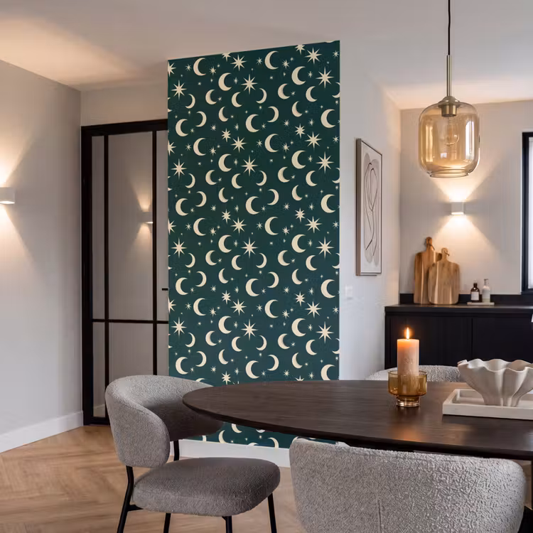 Behang - Manen - Sterren - Groen — 5