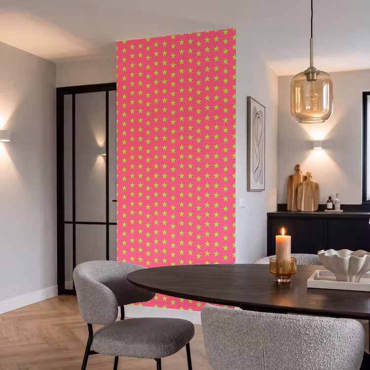 Behang - Sterren - Patroon - Roze — 5