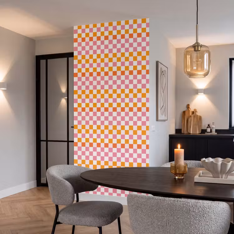 Behang - Vierkant - Patroon - Oranje — 5