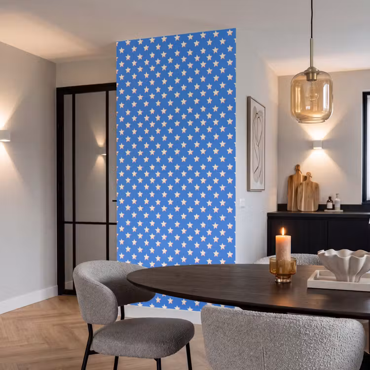 Behang - Sterren - Patroon - Blauw — 5