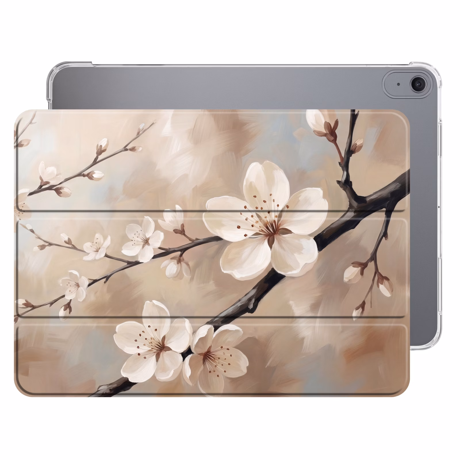 iPad hoes - Bloesem - Takken - Schilderij - Beige - Serene — 1