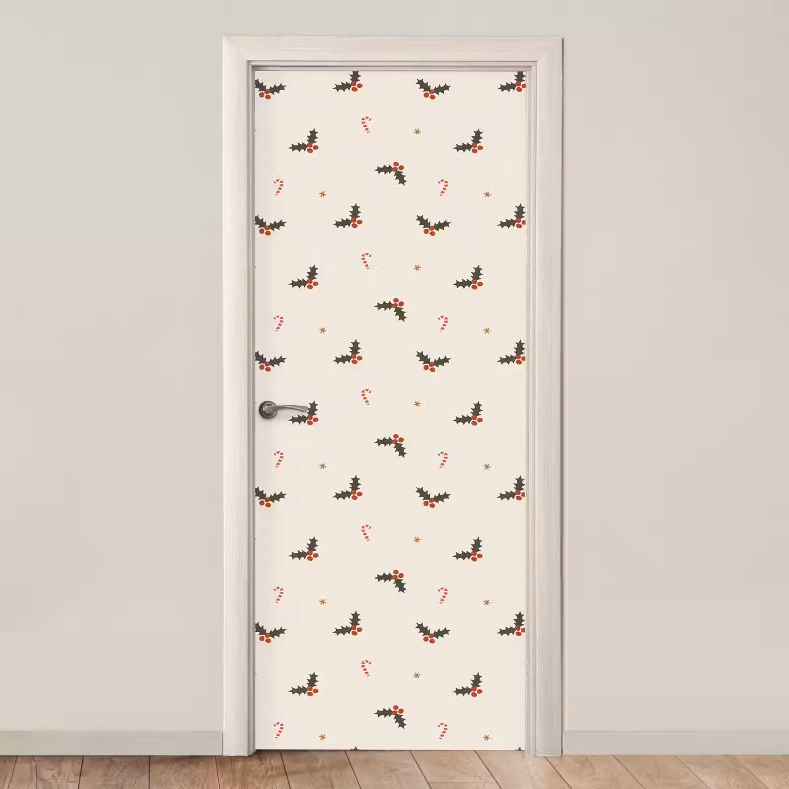 Deursticker - Illustratie - Hulsttakken - Zuurstokken - Beige — 1