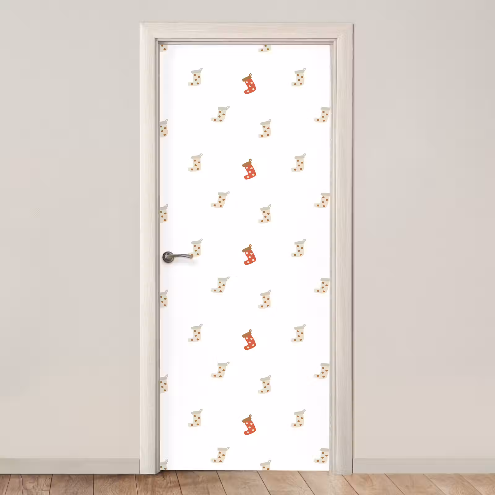 Deursticker - Illustratie - Kerstsokken - Wit — 1