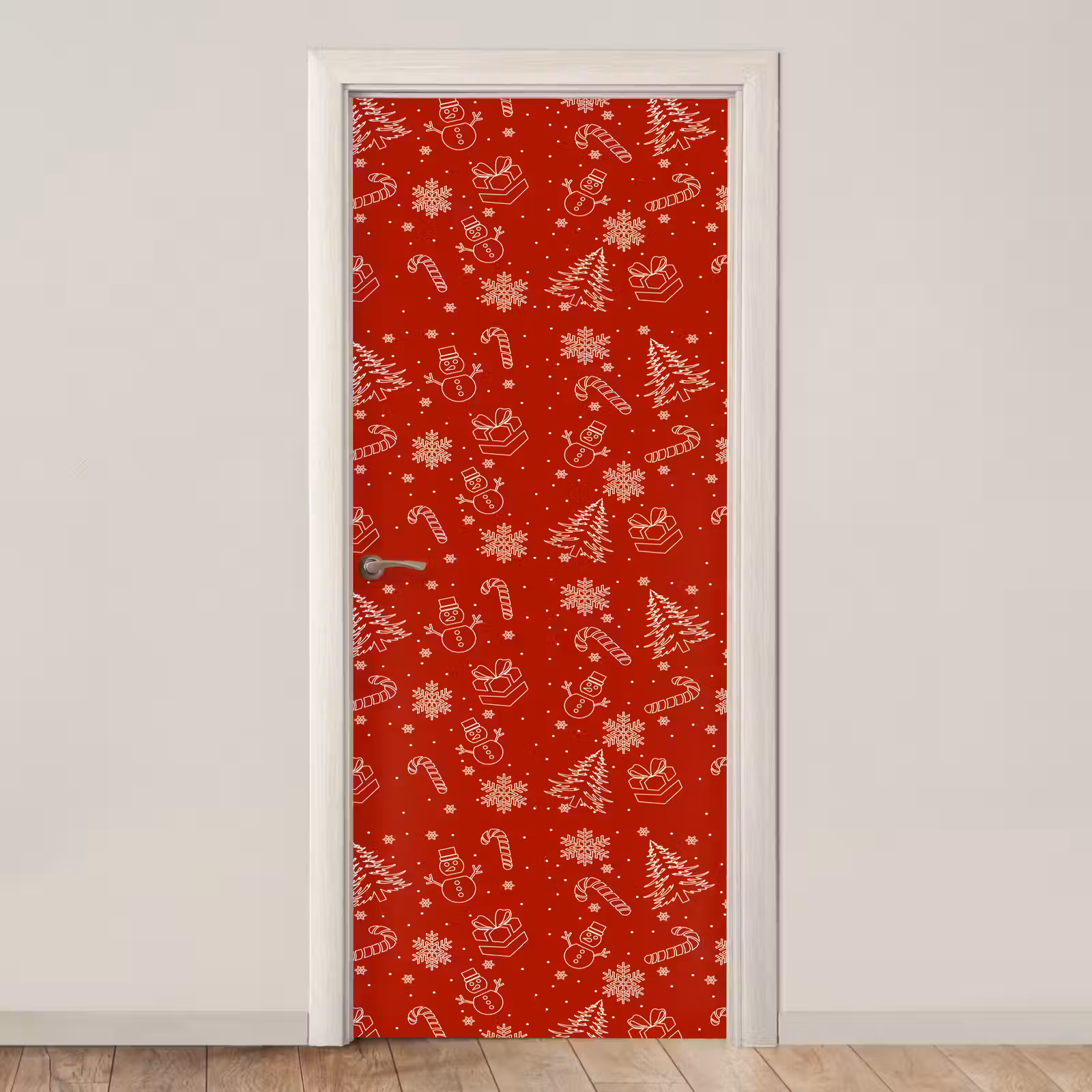 Deursticker - Illustratie - Kerstsymbolen - Rood — 1