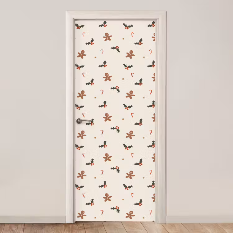 Deursticker - Illustratie - Figuren - Beige — 1