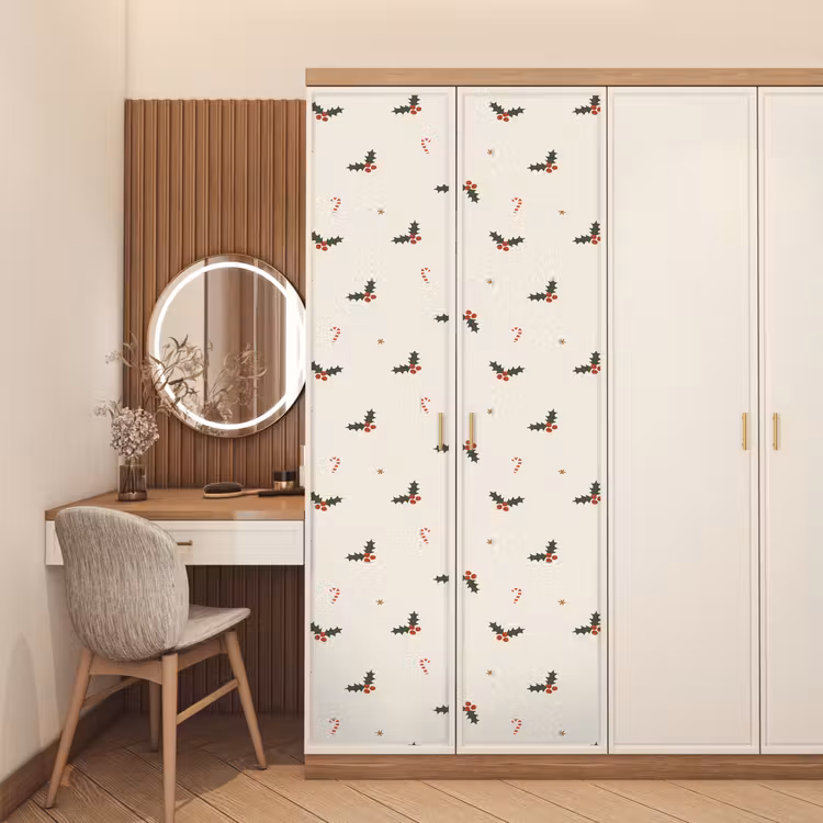 Deursticker - Illustratie - Hulsttakken - Zuurstokken - Beige — 5