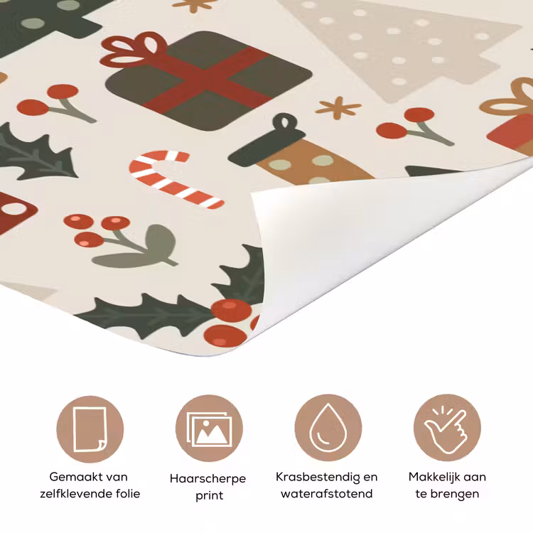 Deursticker - Illustratie - Kerstfiguren - Beige — 3