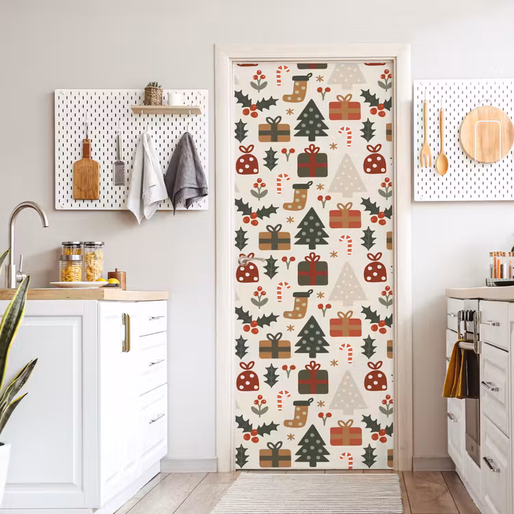Deursticker - Illustratie - Kerstfiguren - Beige — 7
