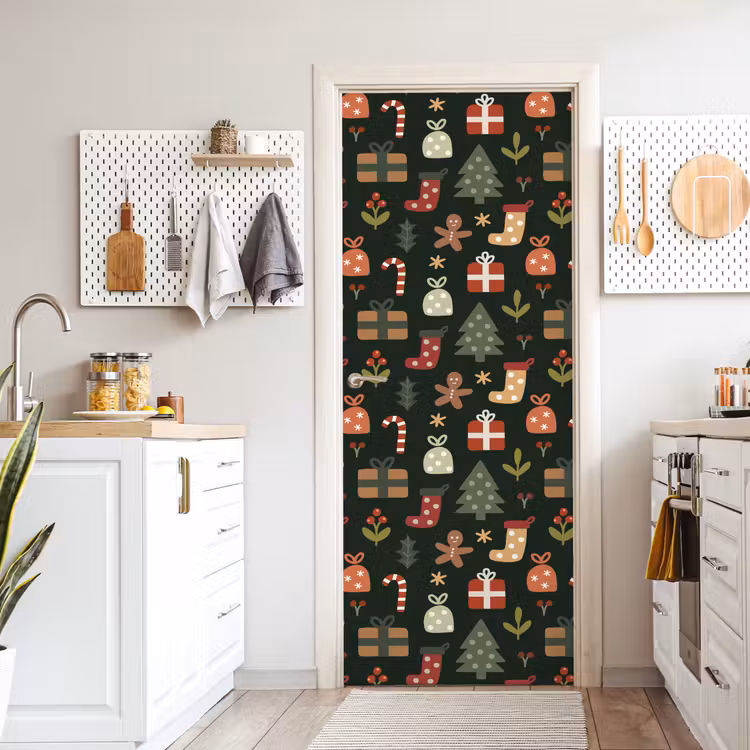 Deursticker - Illustratie - Kerstfiguren - Groen — 7