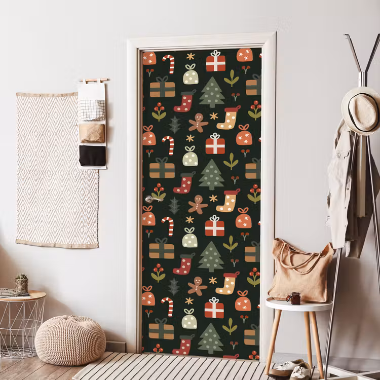 Deursticker - Illustratie - Kerstfiguren - Groen — 8